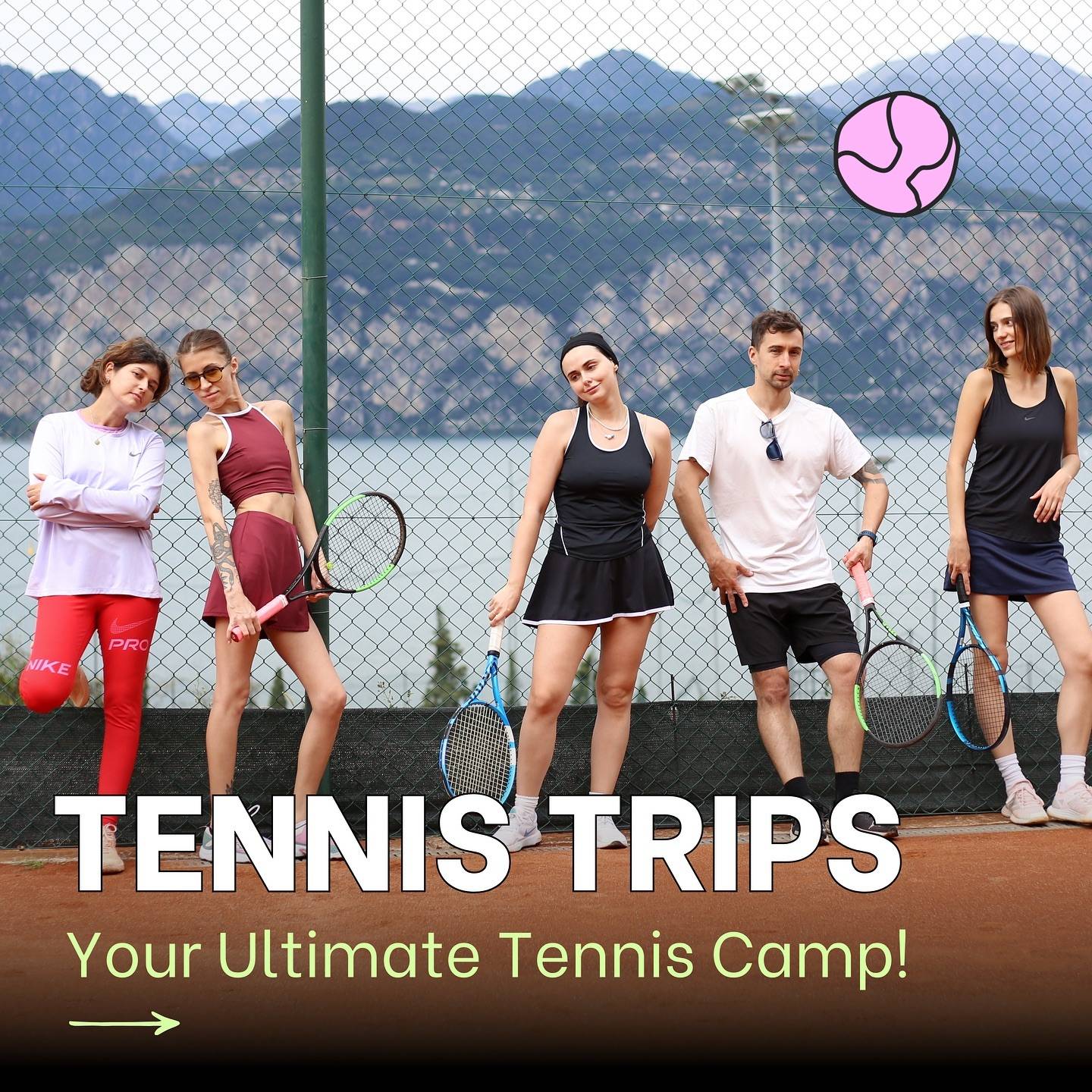 Pink tennis courts in Marbella